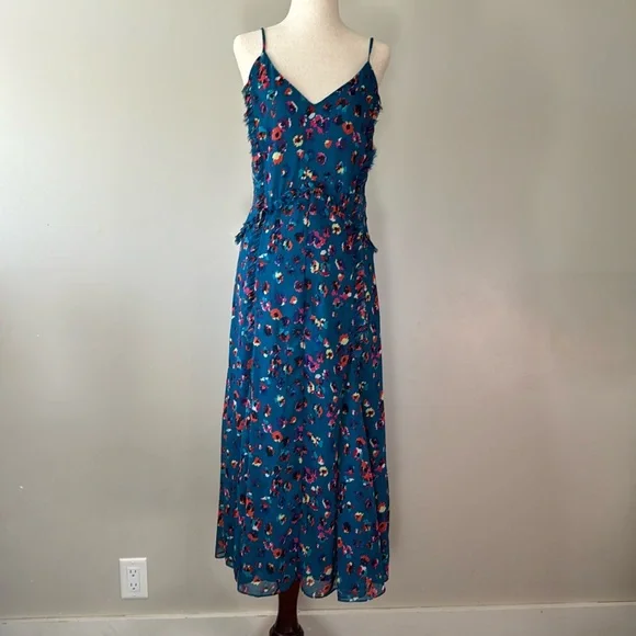 JASON WU COLLECTIVE Women's Blue Leopard Midi Dress Size 2 - Picture 4 of 12